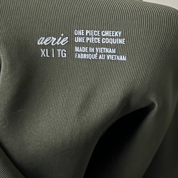 Aerie One Piece Cheeky Ribbed Swimsuit Size XL Low Back Green NWOT - Picture 4 of 6